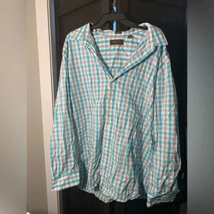 Fairlane & Sons Teal & Blue Button-up shirt, long sleeve